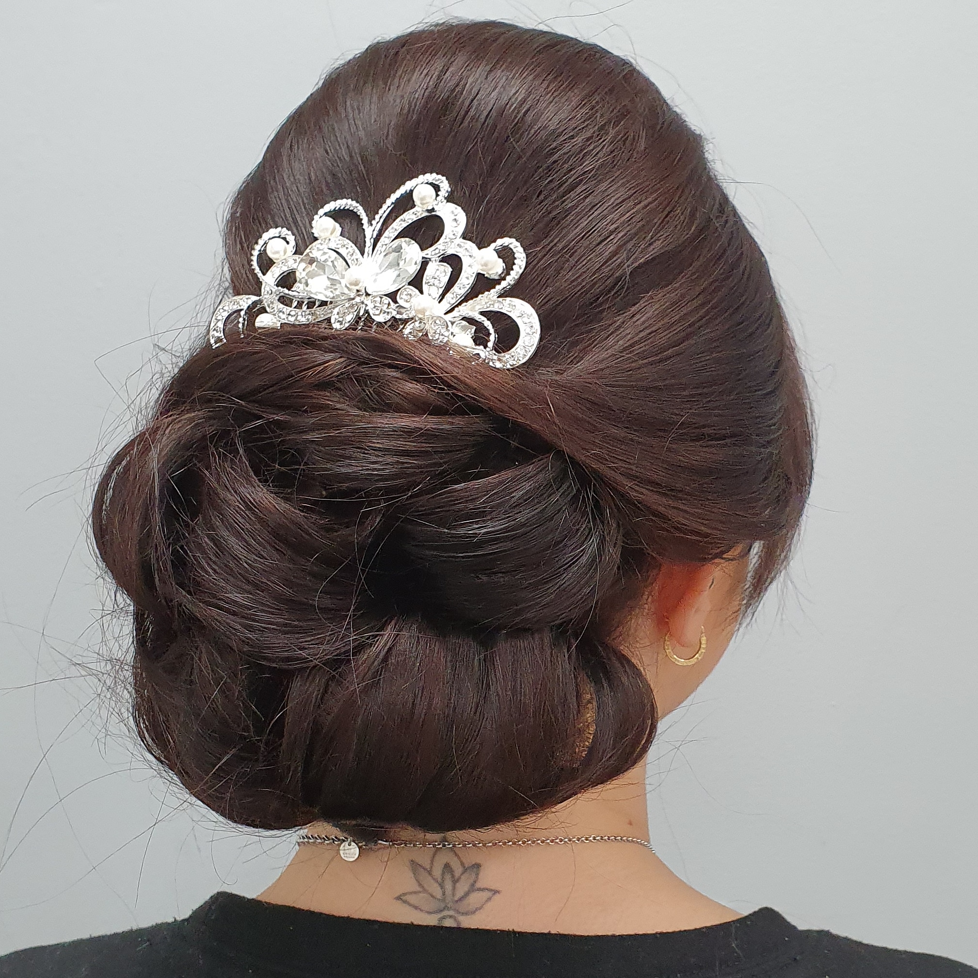 Romantic textured updo with jewelled hair comb, Hair Gallery Crowborough